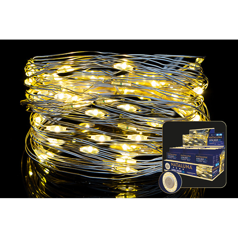 christmas catenaria luminosa 40 microled slim 4mt a batteria ean 8051094316319