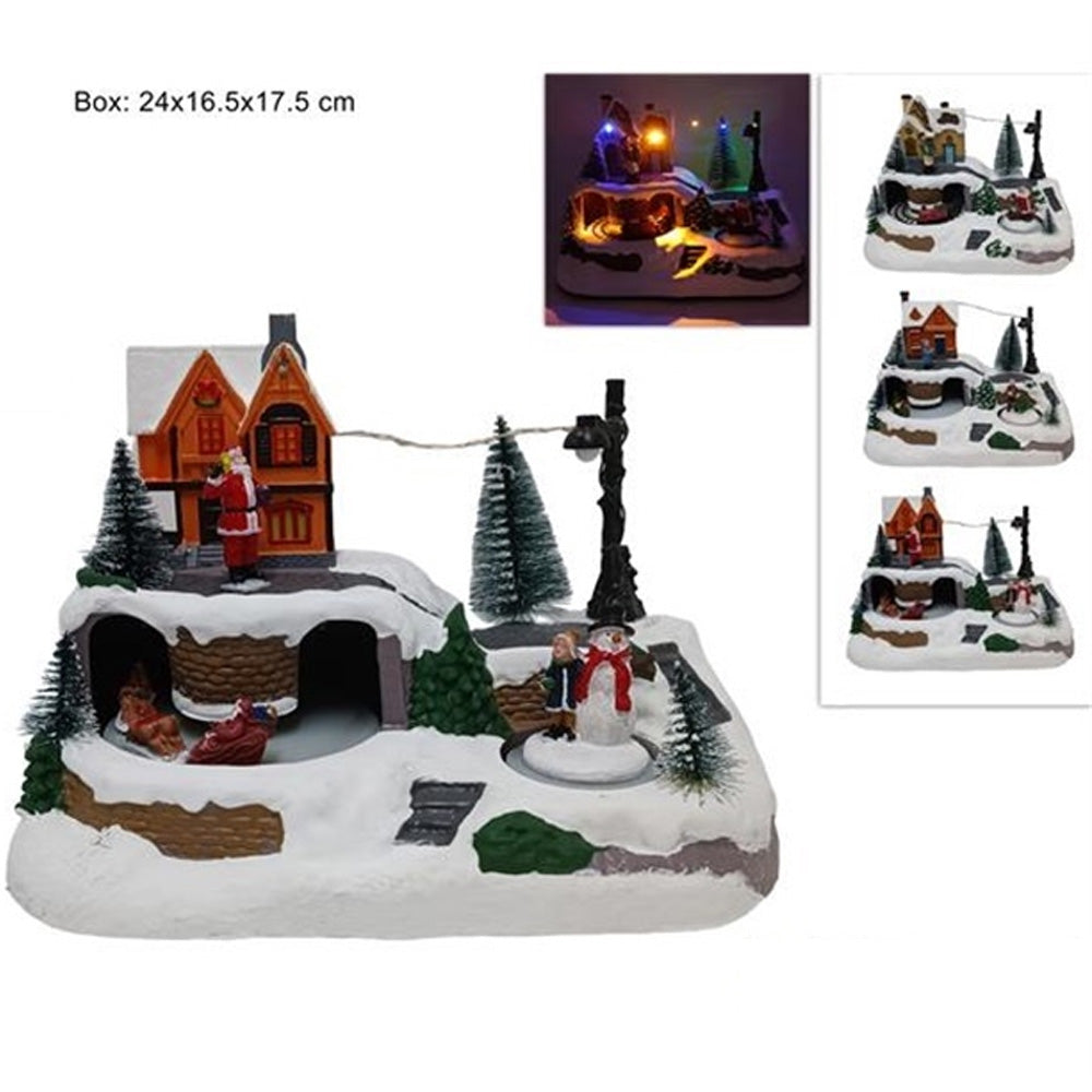 christmas collection pista da pattinaggio con movimento e led assortita ean 8053482251820