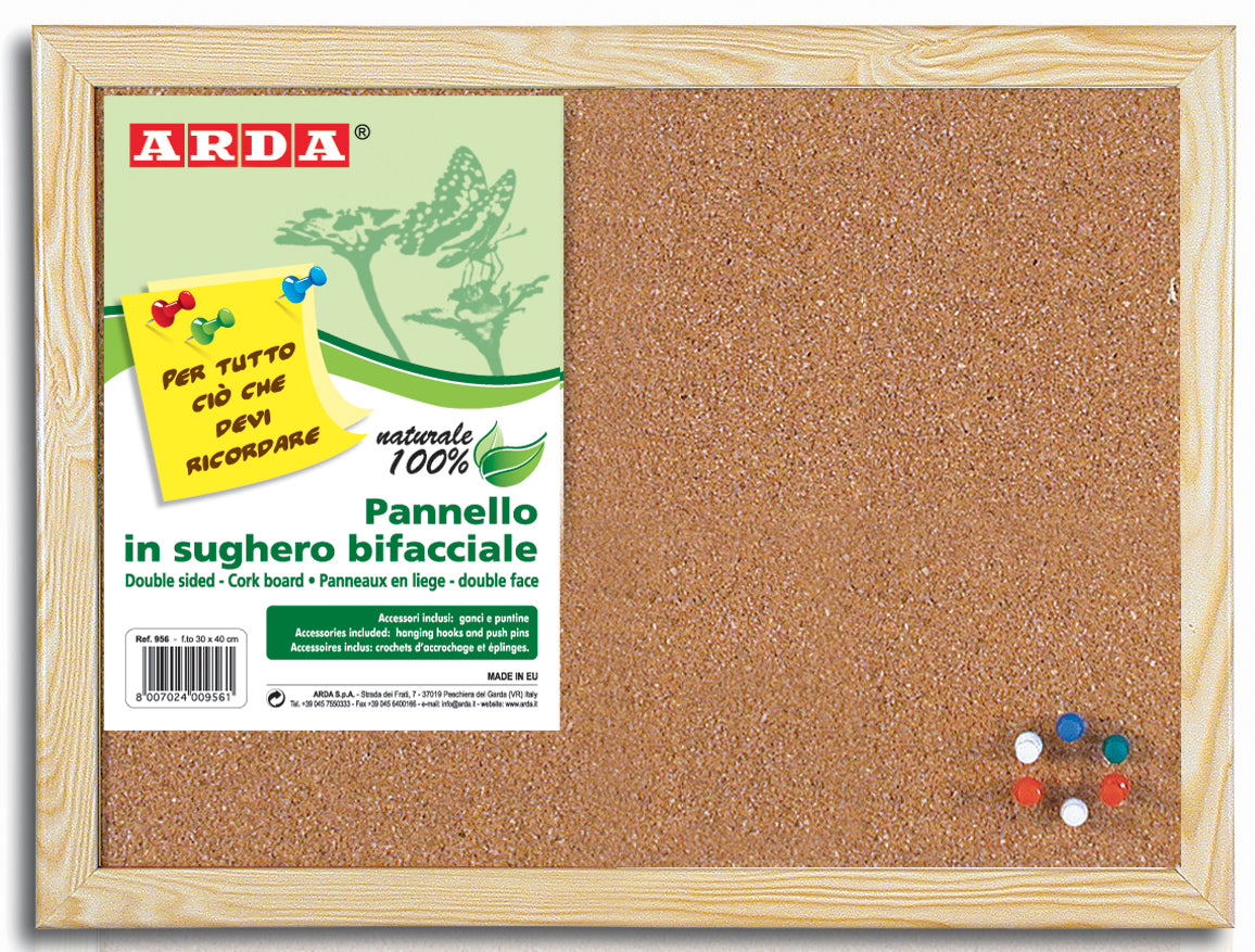 lebez lavagna di sughero con cornice in legno 30x40 cm ean 8007509045404