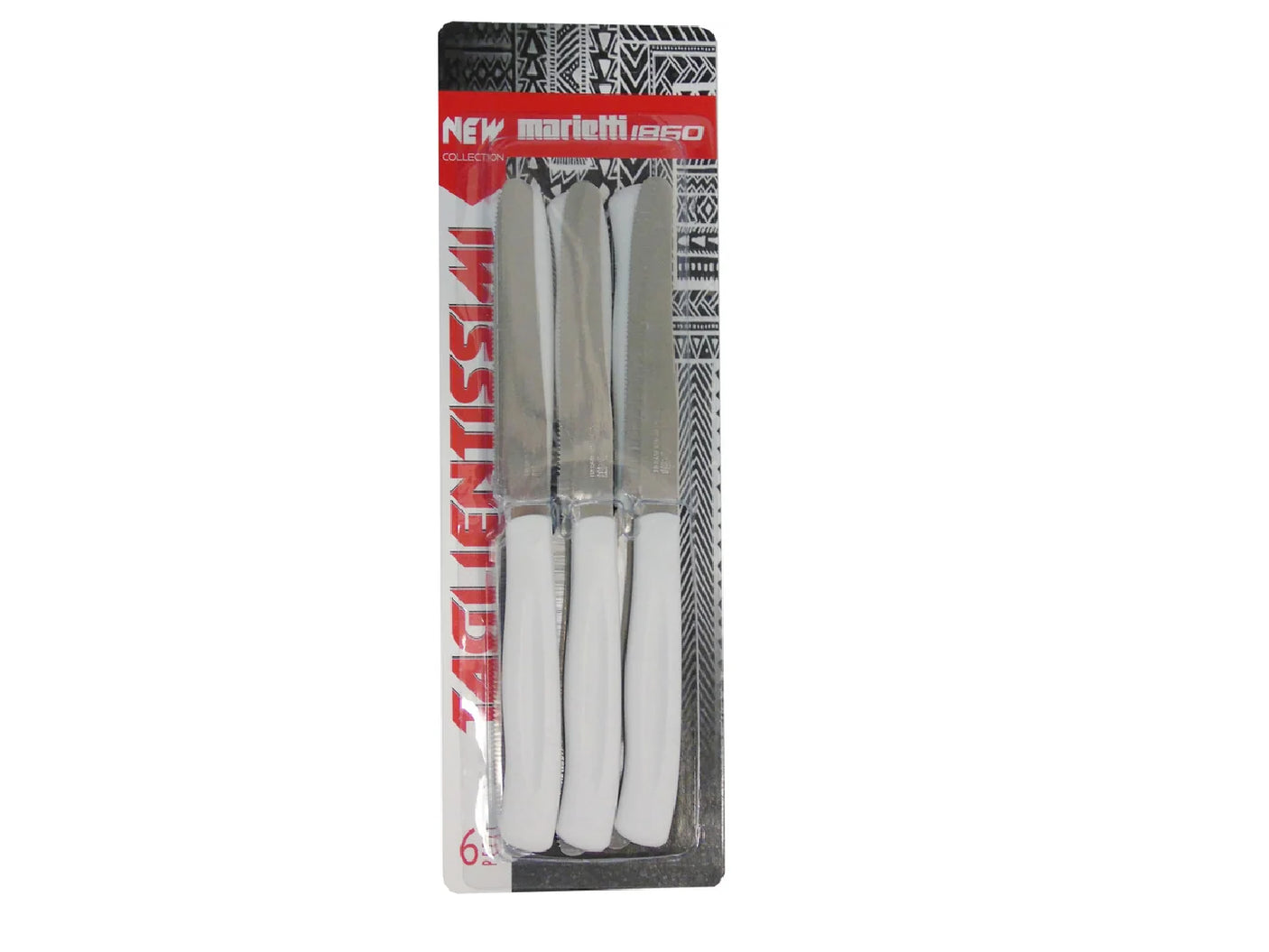 marietti coltelli da bistecca set 6 pezzi bianco ean 8003455981001