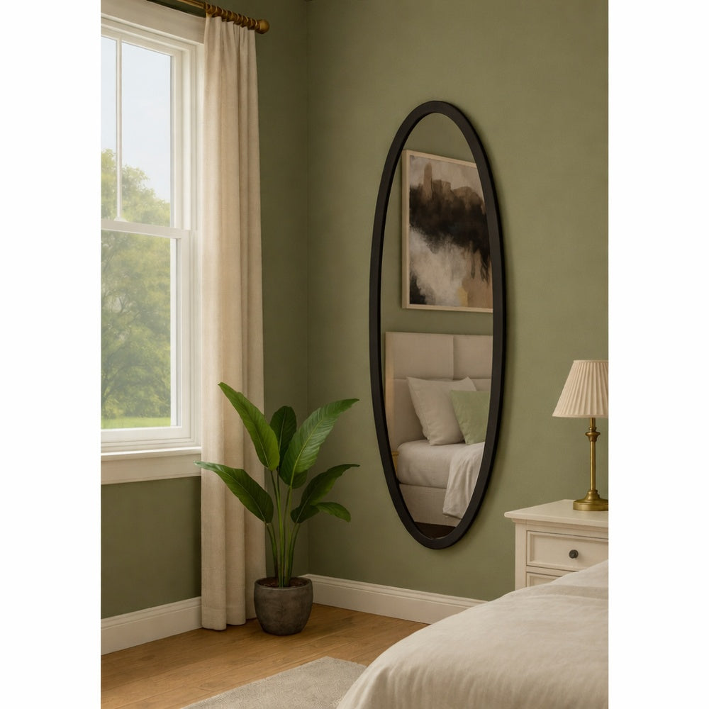 mirada home specchio ovale 40x140x18cm nero ean 9972016907080