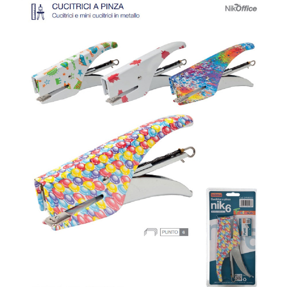 nikoffice cucitrice a pinza fantasie assortite ean 8033593015467