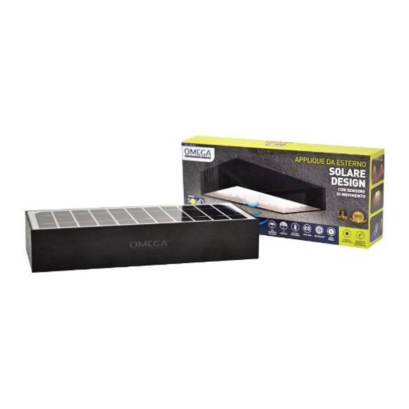 omega applique solare sensore 900lumen nero ld614 ean 8054134478695