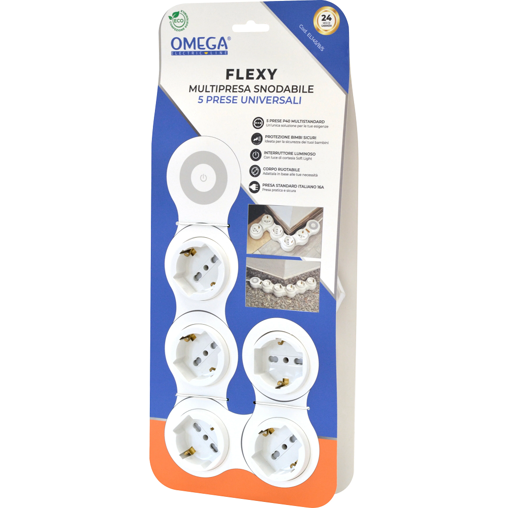 omega multipresa flexi snodabile 5 prese ean 8054134471900