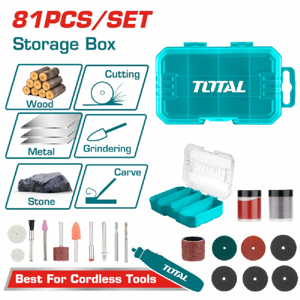 total accessori per mini trapano total set 81 pz ean 6942210223180