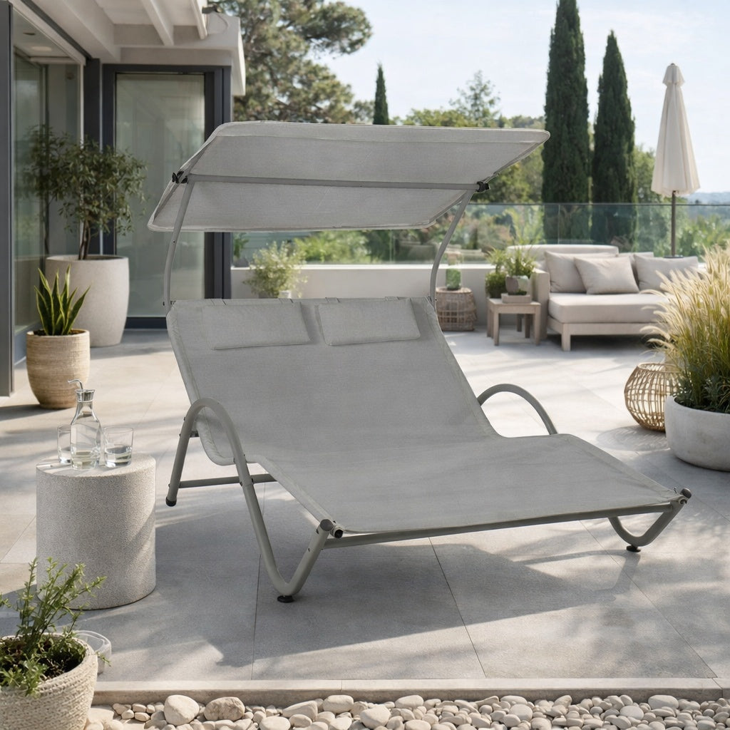 coveri lettino lounge 2 posti grigio 200x145x135 cm ean 8024972151357