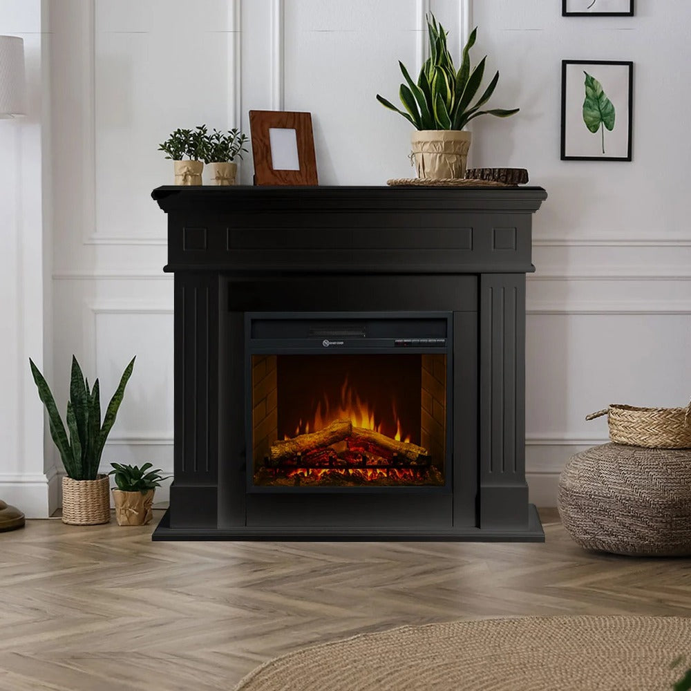 divina fire camino elettrico da terra cambridge legno nero ean 8056157809098