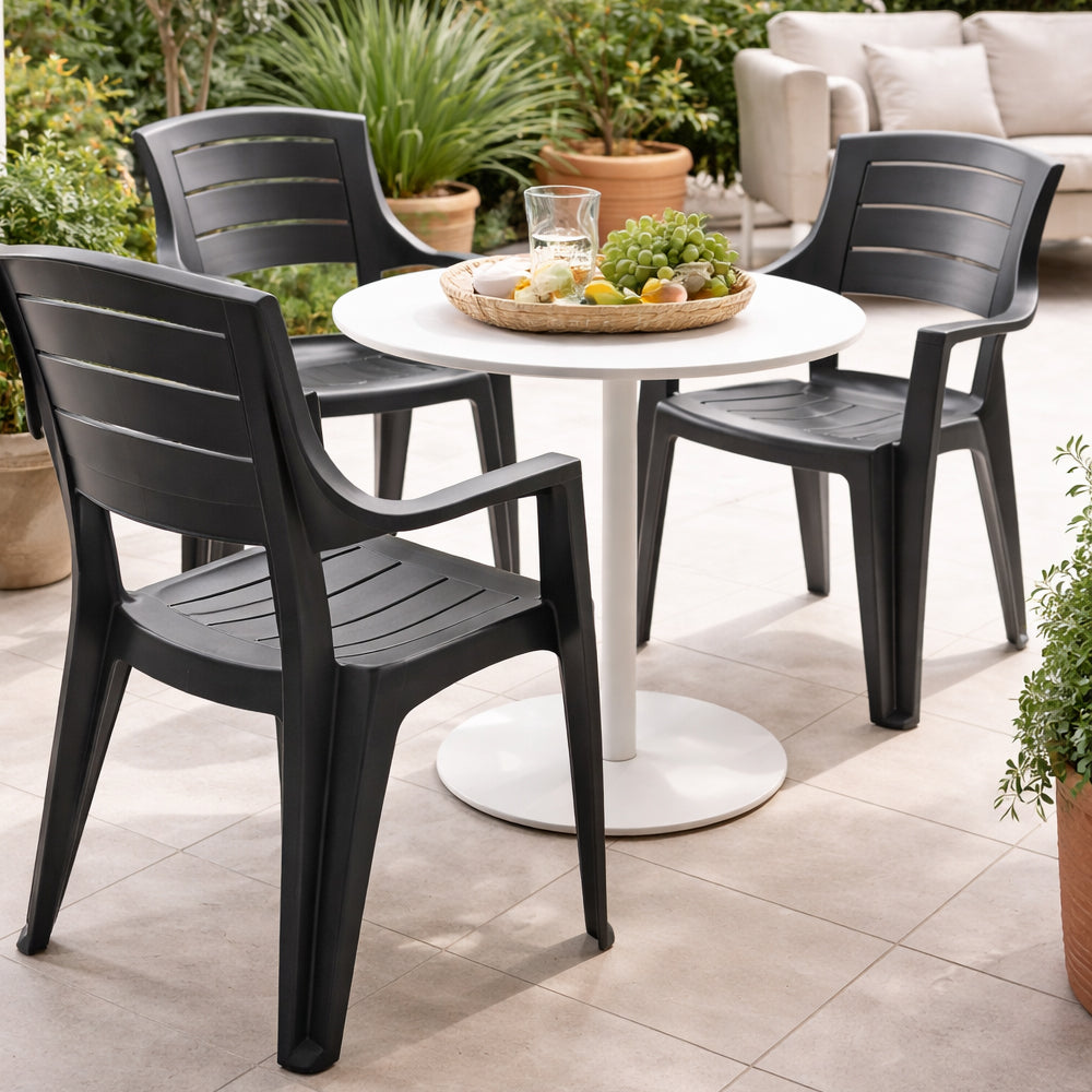 ipae progarden sedia con braccioli tecla resina antracite ean 8009271876019