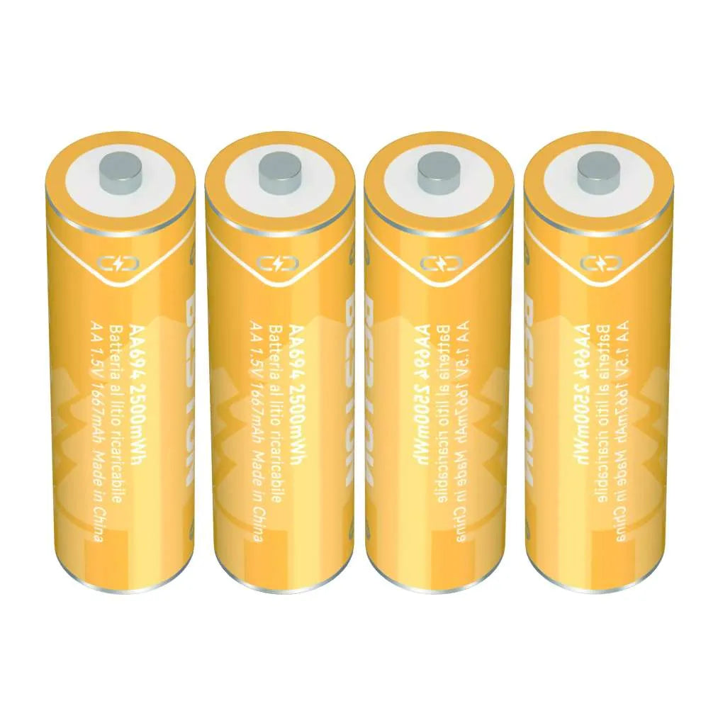 nbr set 4 batterie al litio ricaricabili da 2500mwh ean 6972443864959