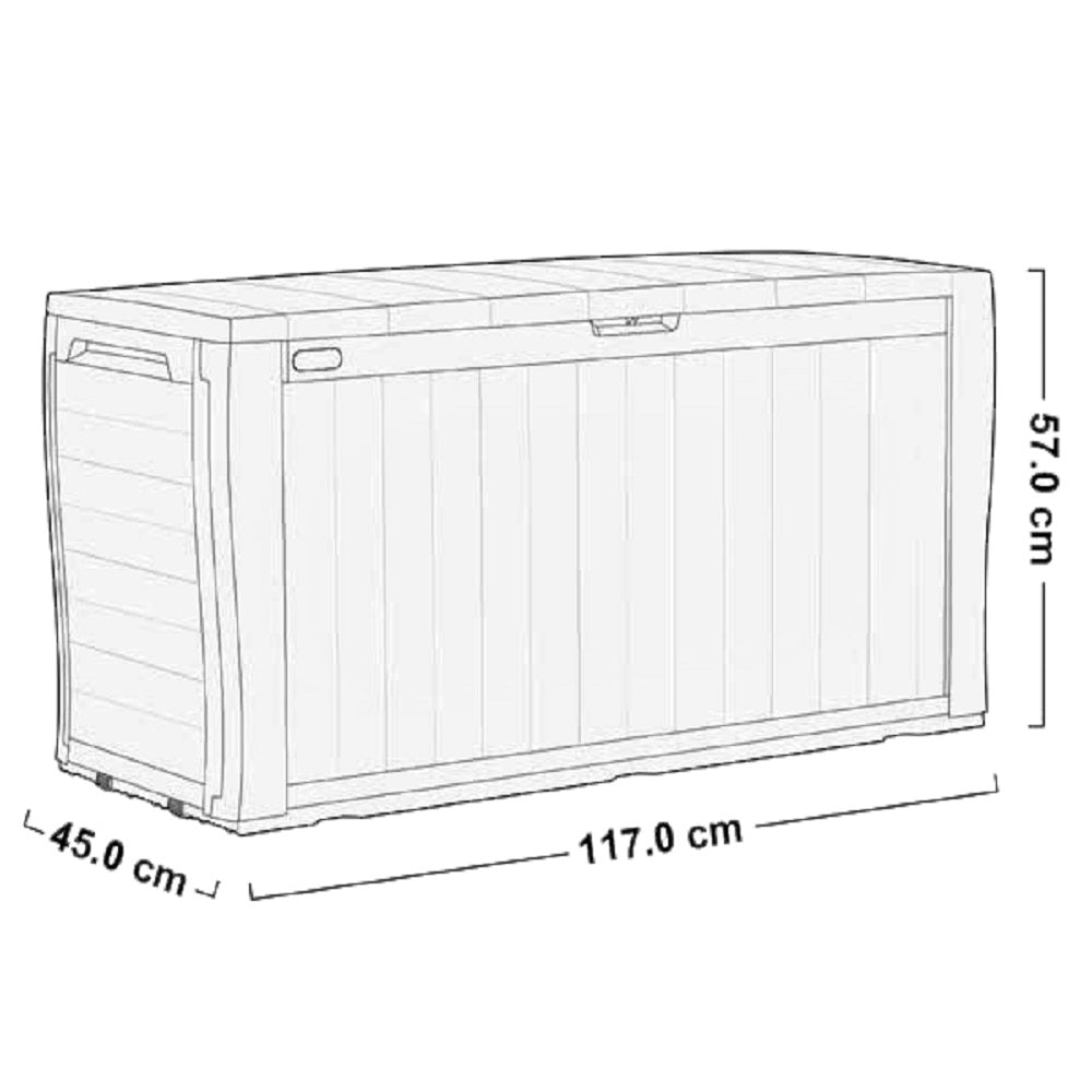 Baule In Resina Sherwood Grafite 117x45x57 Cm