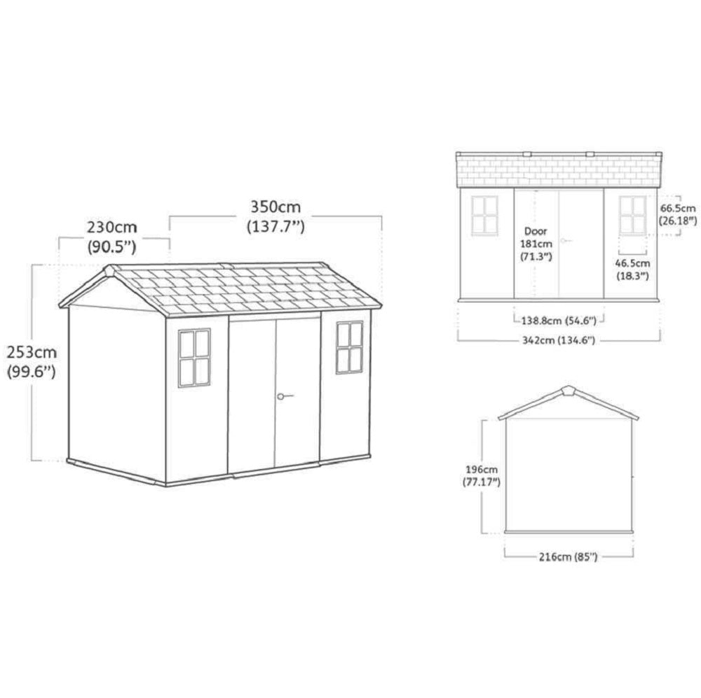 Casetta Oakland Duotech Grigia 350x229x254 Cm