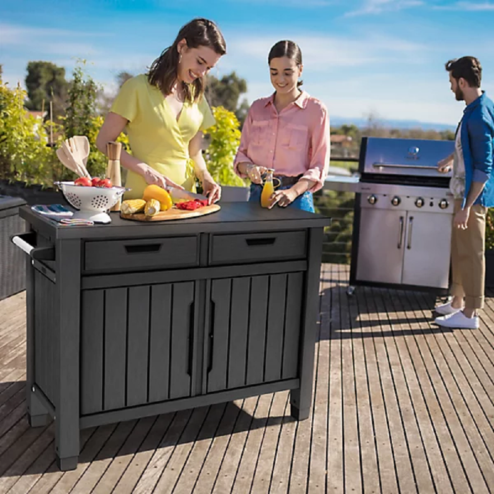 Tavolino Unity Xl Per Bbq Resina Grafite 134x71x90