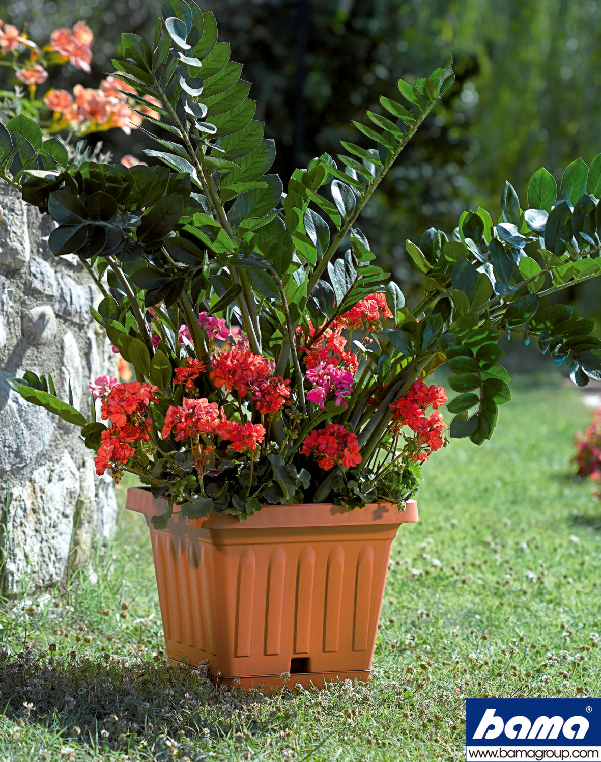 Vaso Terra Con Riserva 50x50 Cm Terracotta