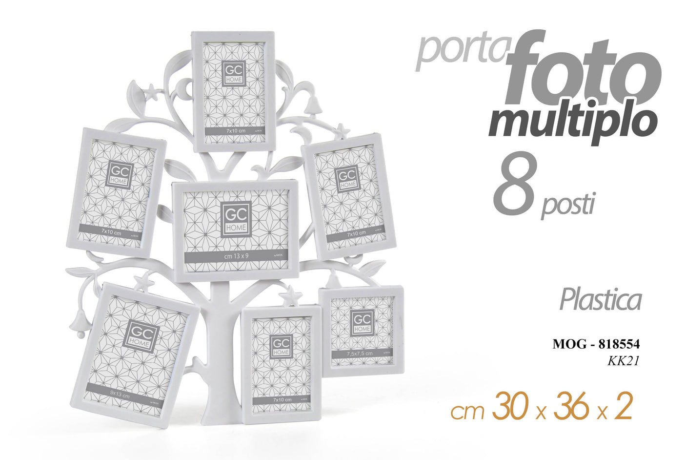 nbr porta foto multiplo 8 posti 30x36x2 cm ean 8025569818554