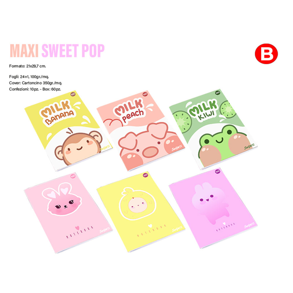 Quaderno A4 Sweet Pop Pacco 10 PZ Assortiti Rigatura B