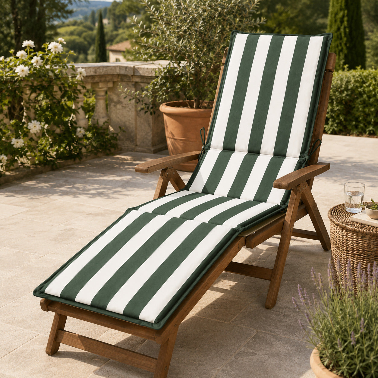 Cuscino James Prolunga 155x44xh.4 Bianco/Verde