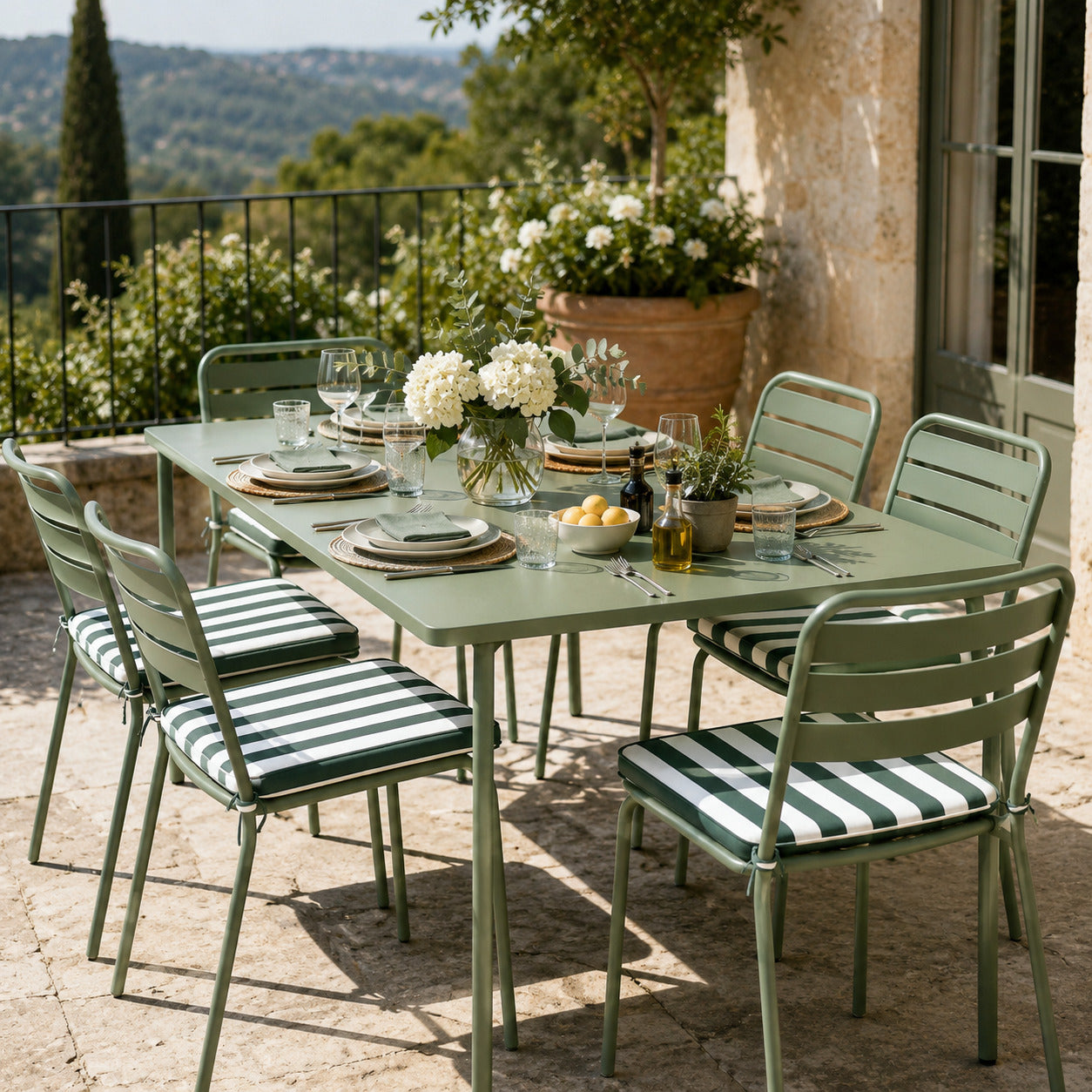 Cuscino Iside 50x54xh.5 Cm Bianco E Verde