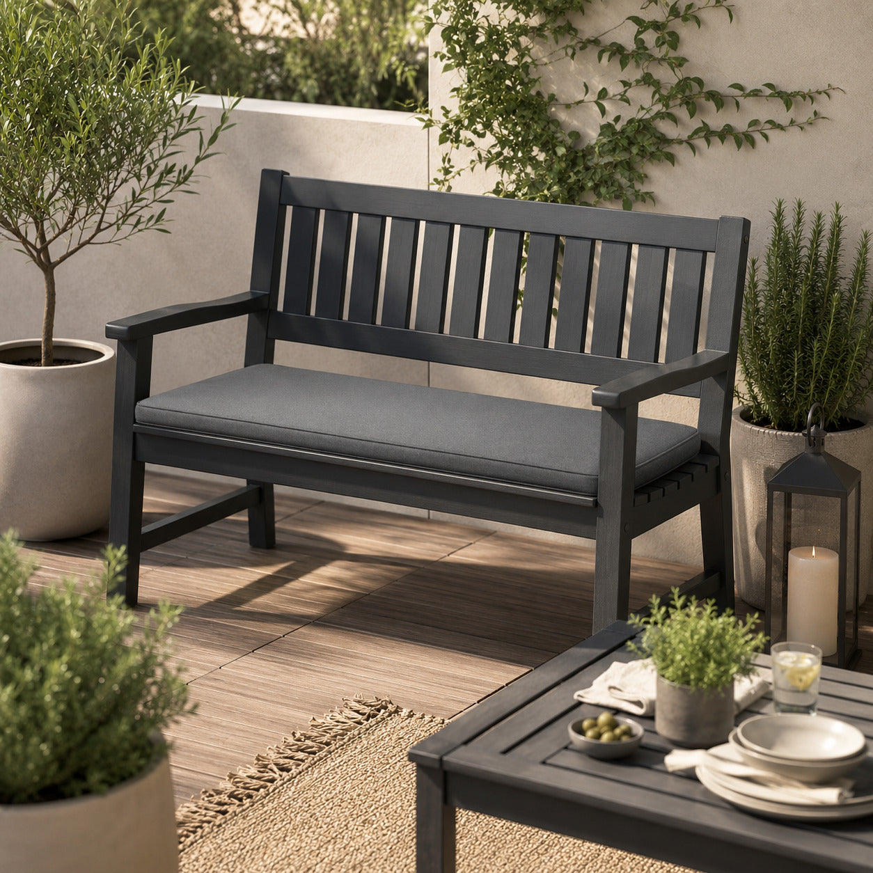 Cuscino Panca Triadi 110x45xh.4 Cm Grigio Scuro