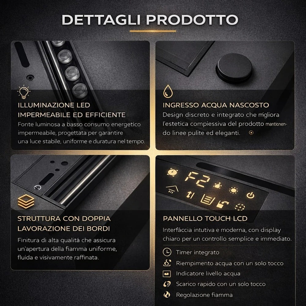 Camino Elettrico Da Incasso Dfvapo100 Nero
