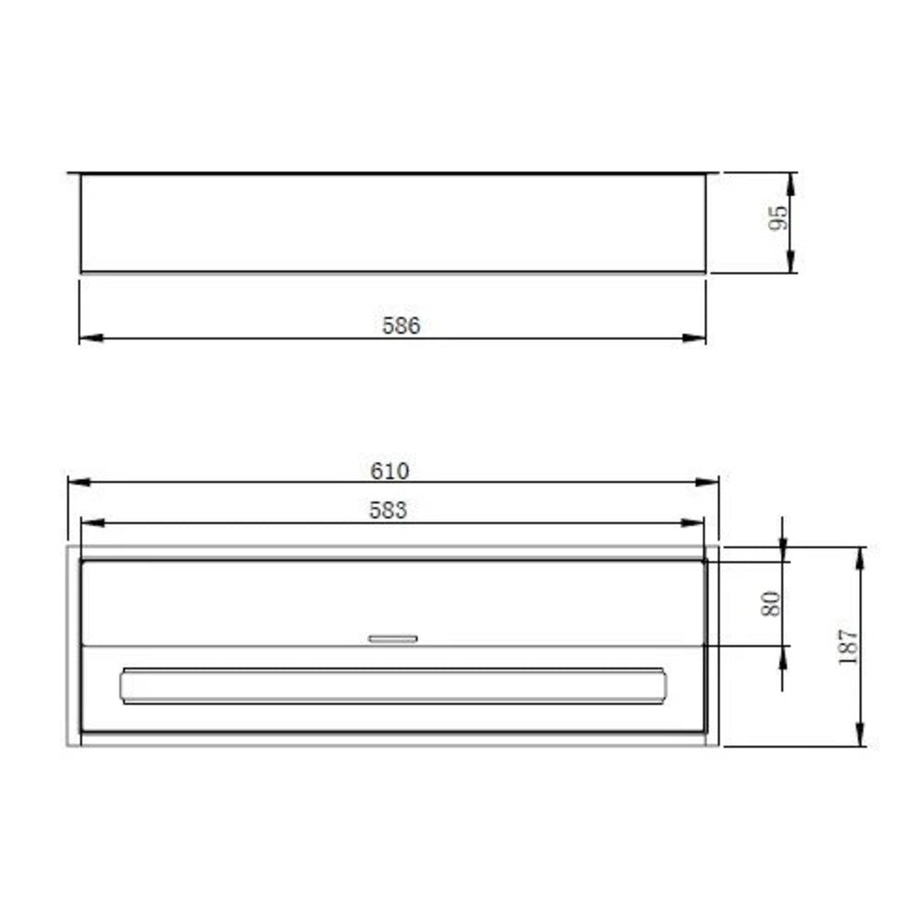 Bruciatore Bioetanolo Da Incasso 4,5 Lt 61x18xh9,5