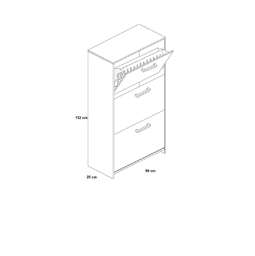 Scarpiera Fresia Slim 3 Ante Bianco