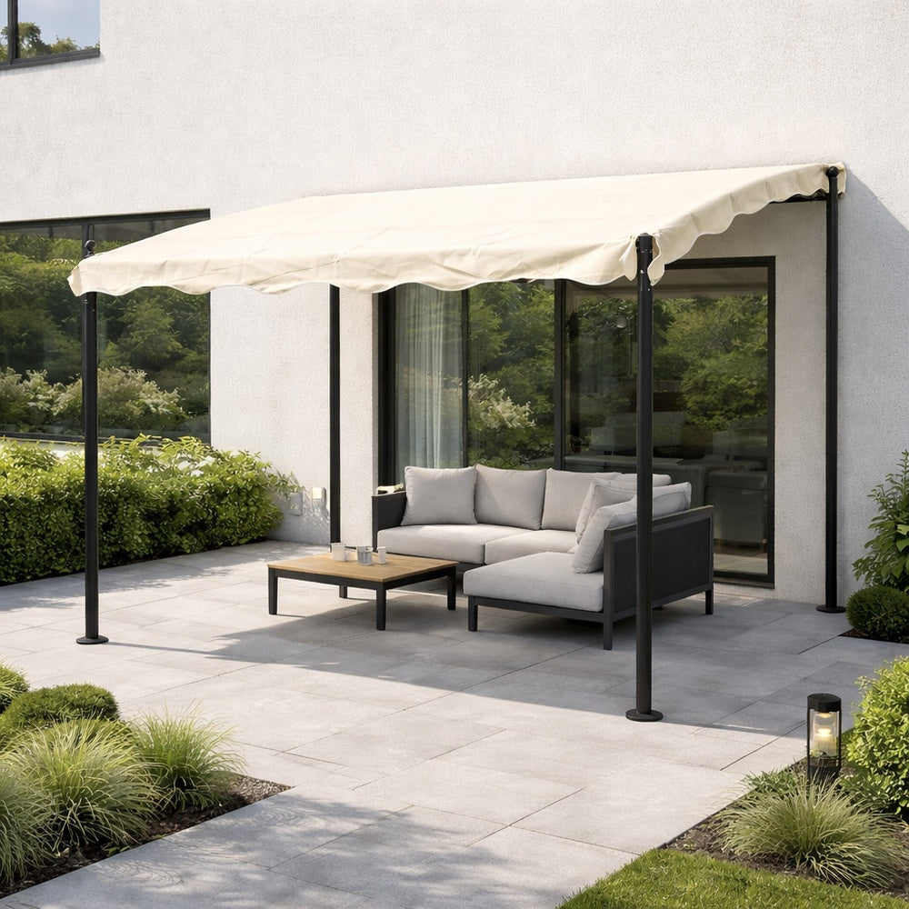 Gazebo Tettoia 3x2x2,6/2 Mt Ecru