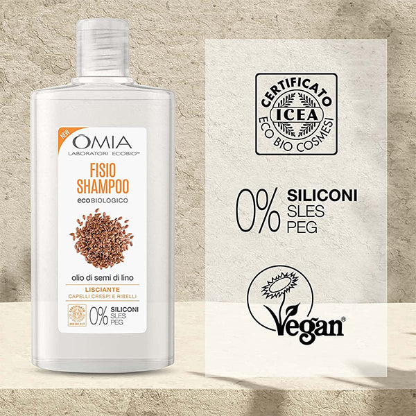 immagine-3-omia-omia-fisio-shampoo-eco-bio-olio-semi-di-lino-200ml-ean-8021983812659