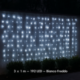 Tenda Luci Di Natale 192 Led 3x1m Bianca Fredda