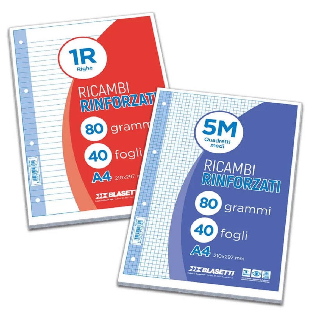 blasetti fogli di ricambio a4 confezione 40fg 80 gr 1r ean 8007758123311