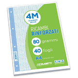blasetti fogli di ricambio a4 confezione 40fg 80 gr 4 mm ean 8007758123335