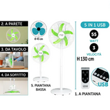 coveri ventilatore 5 in 1 45 cm con telecomando 55w ean 8024972154754