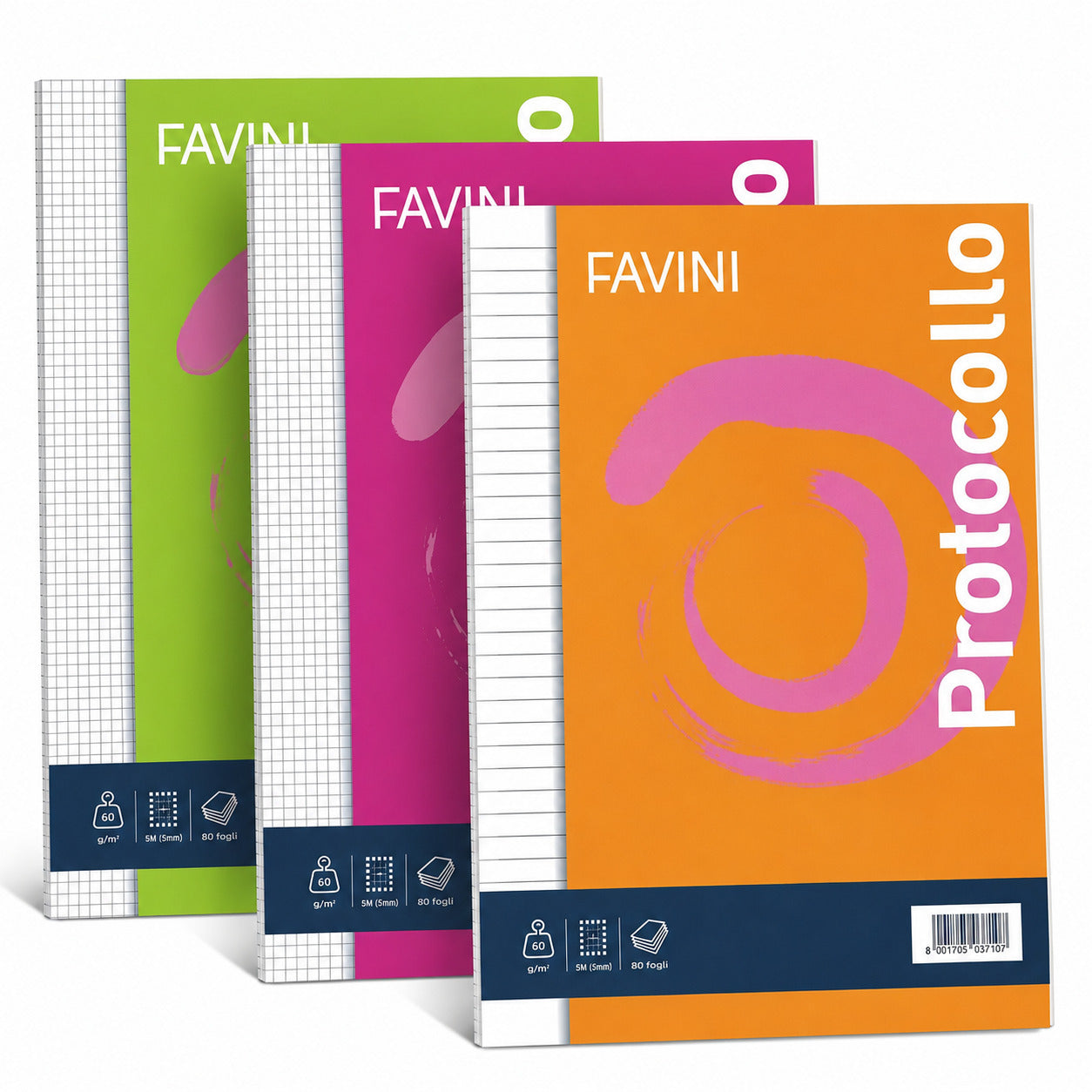 favini fogli protocollo rigatura 5 mm confezione 30 pz a4 ean 8007057711110
