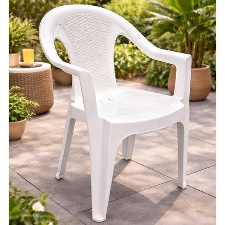 grand soleil sedia con braccioli tressi effetto rattan colore bianco ean 8005465965521