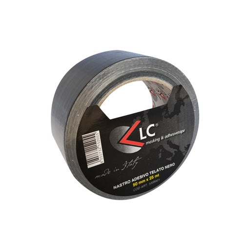 lc adesivi nastro telato 50x25mt nero ean 8055732152055
