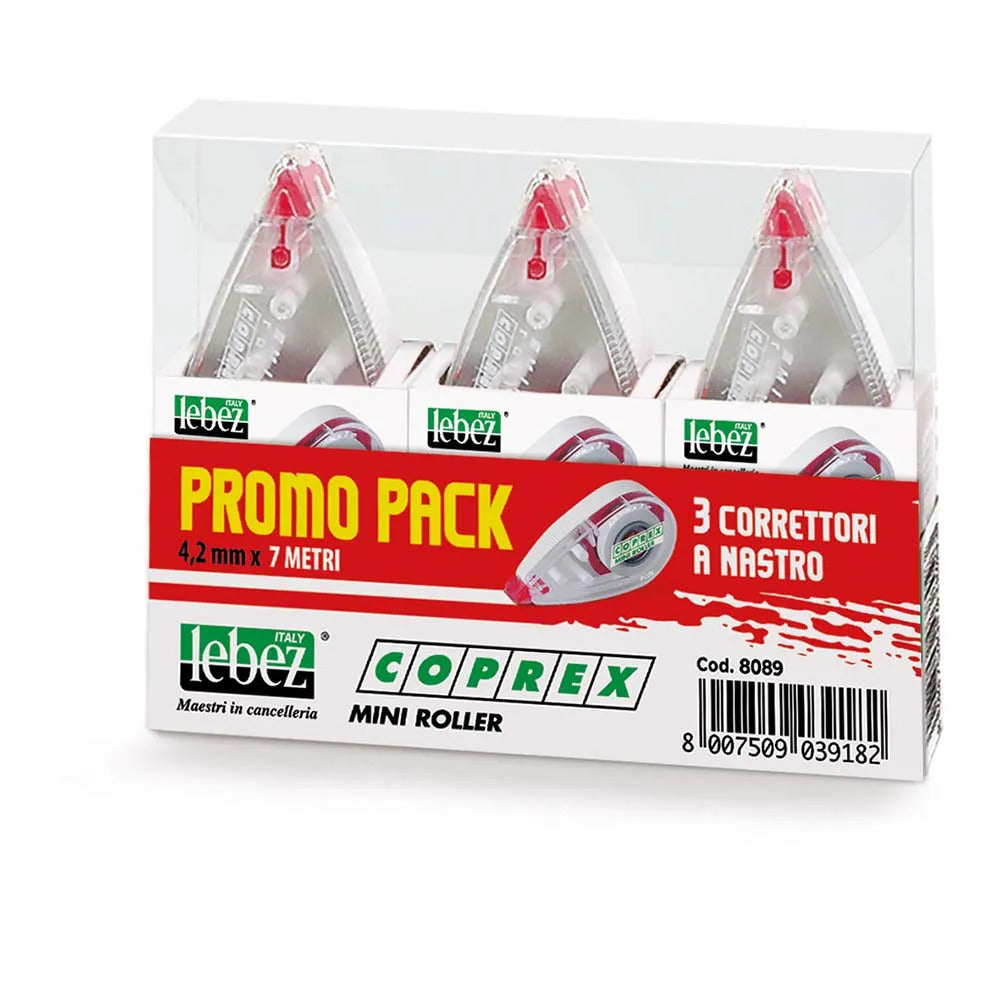 lebez correttore a nastro coprex 3pz da 42 mm x 7 mt ean 8007509039182