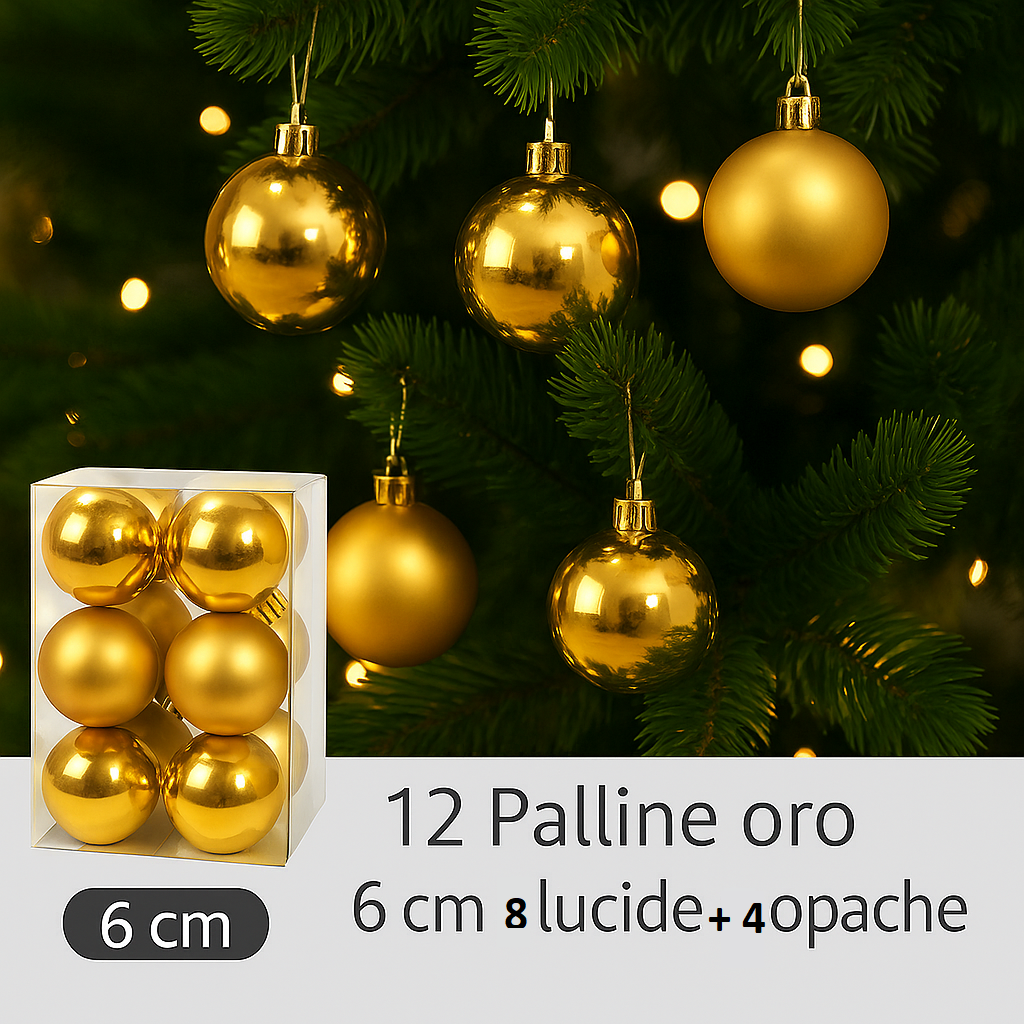nbr pallina di natale oro 6 cm conf 12pz 2 decori ean 9972016912060