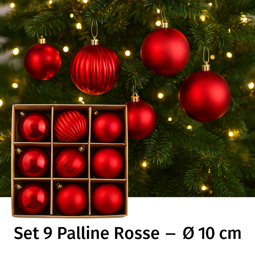 nbr pallina di natale rossa 10 cm conf 9pz 3 decori ean 9972016912176
