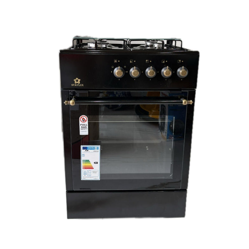 staylux cucina a gas 4 fuochi con forno 60x60cm nero ean 8694740428211