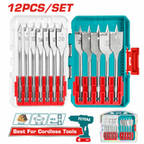 total punte piatte da trapano per legno total set 12 pz ean 6923736767327