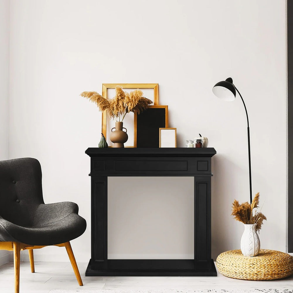 divina fire cornice camino rivestimento jefferson legno nero ean 8056157807148