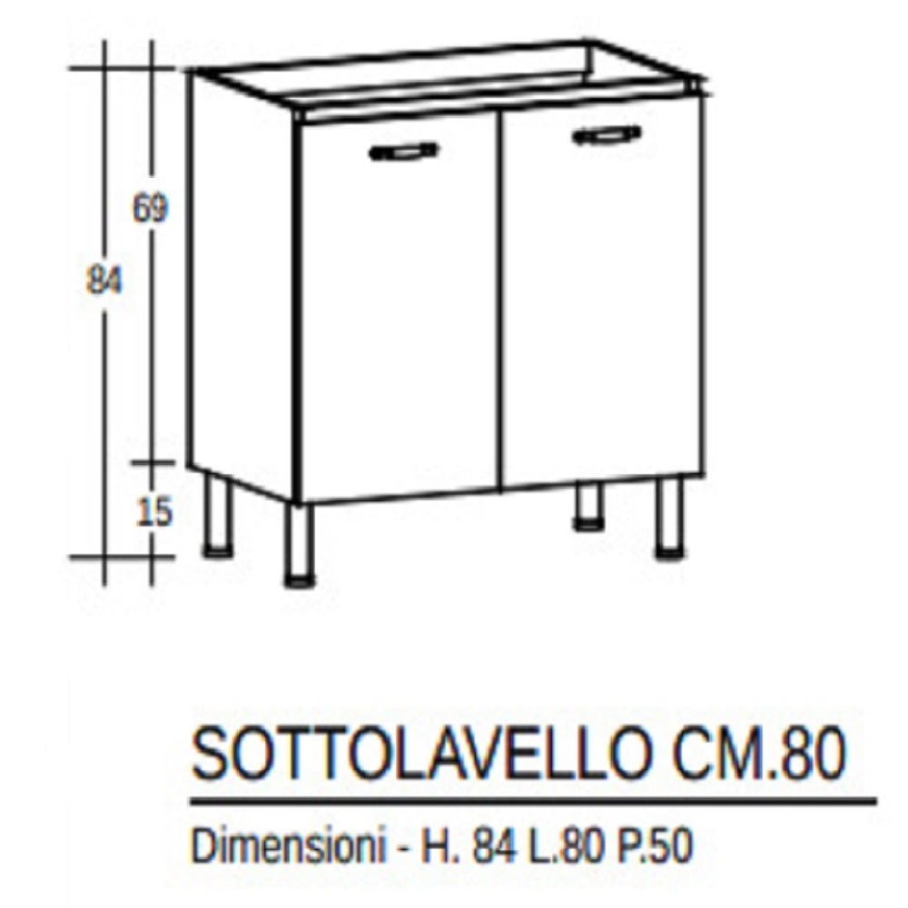 formula 1 sottolavello cucina federica 80 cm bianco ean 9972015204883