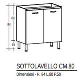 formula 1 sottolavello cucina federica 80 cm olmo ean 9972015080838