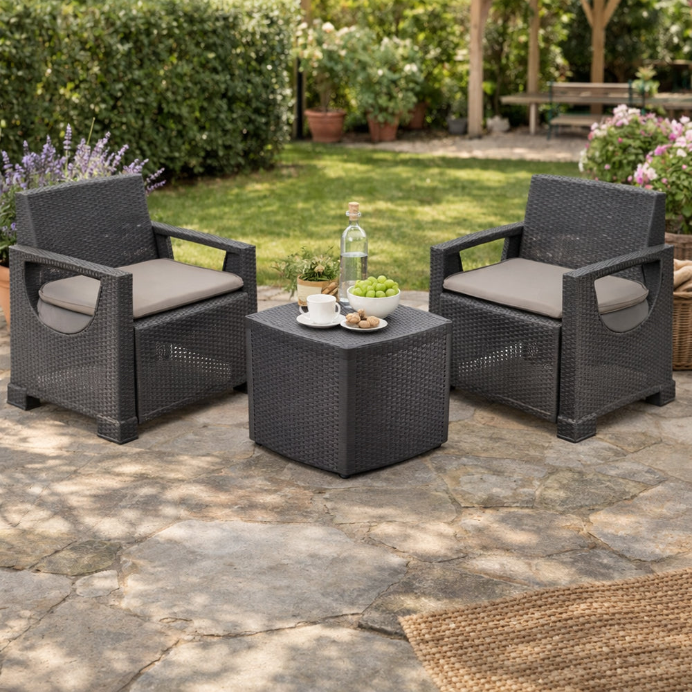 ipae progarden set sorrento rattan antracite 3 pezzi ean 8009271032408