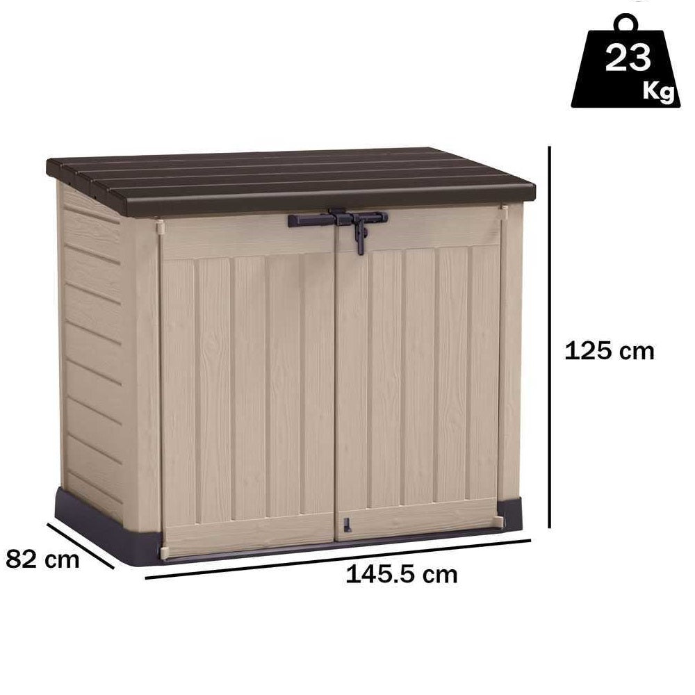 keter armadio portattrezzi out max beige 145x82x125 cm ean 7290106922655