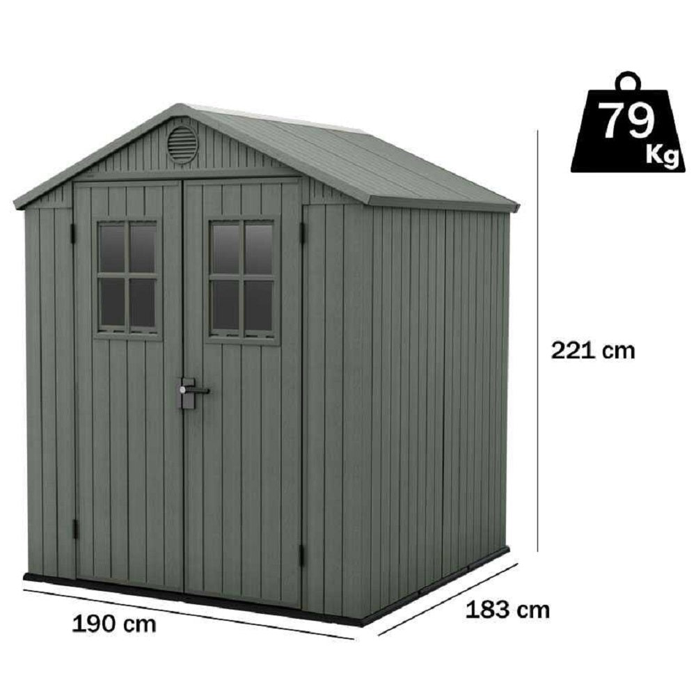 keter casetta darwin evotech verde 190x183x221 cm ean 7290112638304