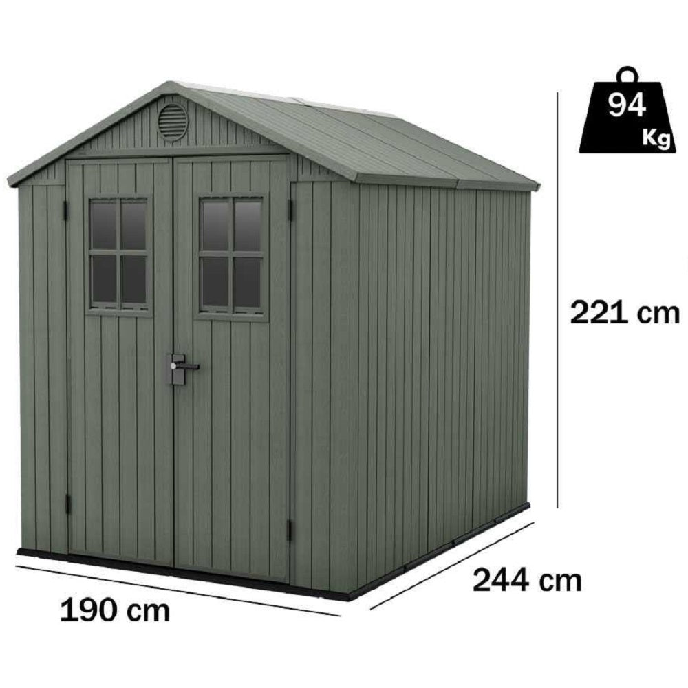 keter casetta darwin evotech verde 190x244x221 cm ean 7290112638311