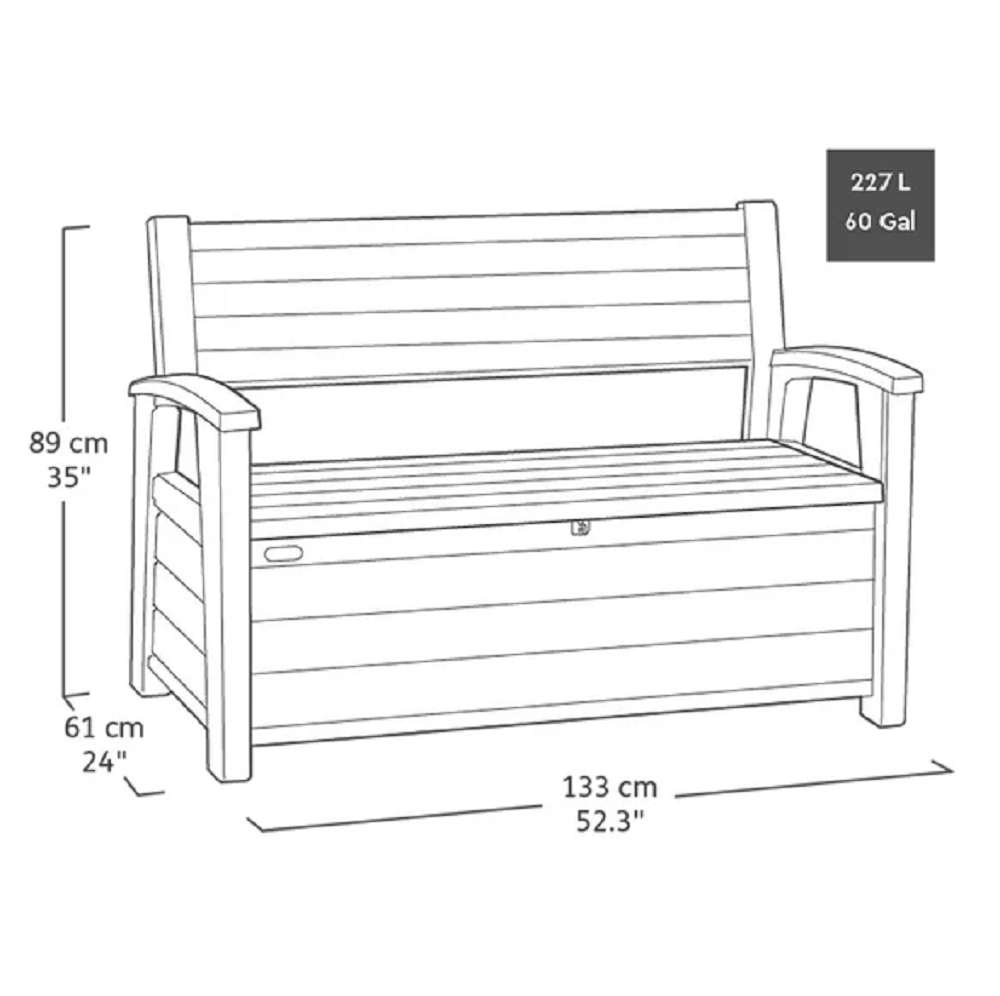 keter panchina deco bench effetto legno 133x61x89 cm ean 7290112641410