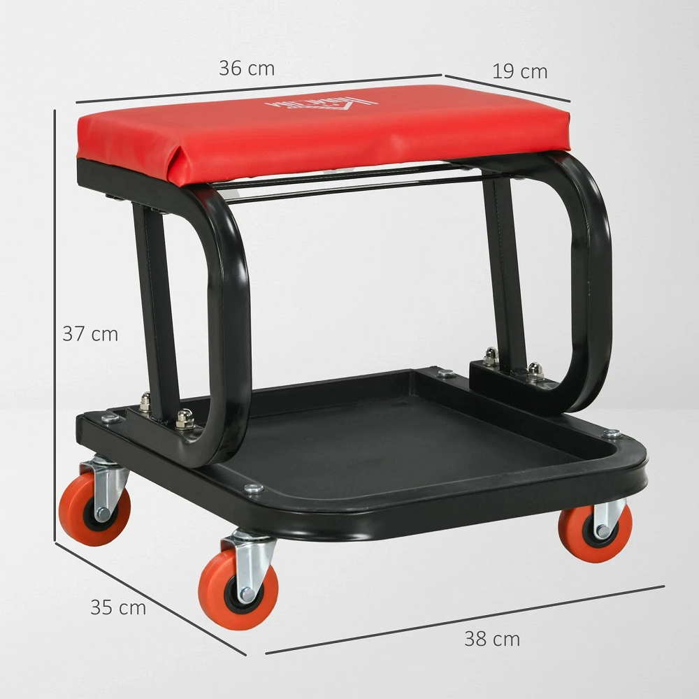 kombo sgabello officina imbottito con ruote e vaschetta ean 8055384194250