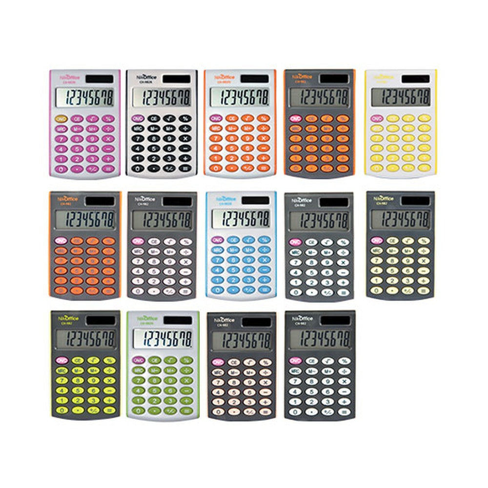 nikoffice calcolatrice 8 cifre colori assortiti ean 8033594003944