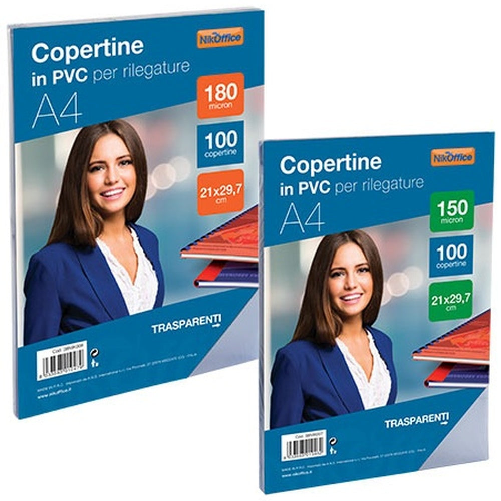 nikoffice copertine per rilegatura in pvc trasparente ean 8051818038947